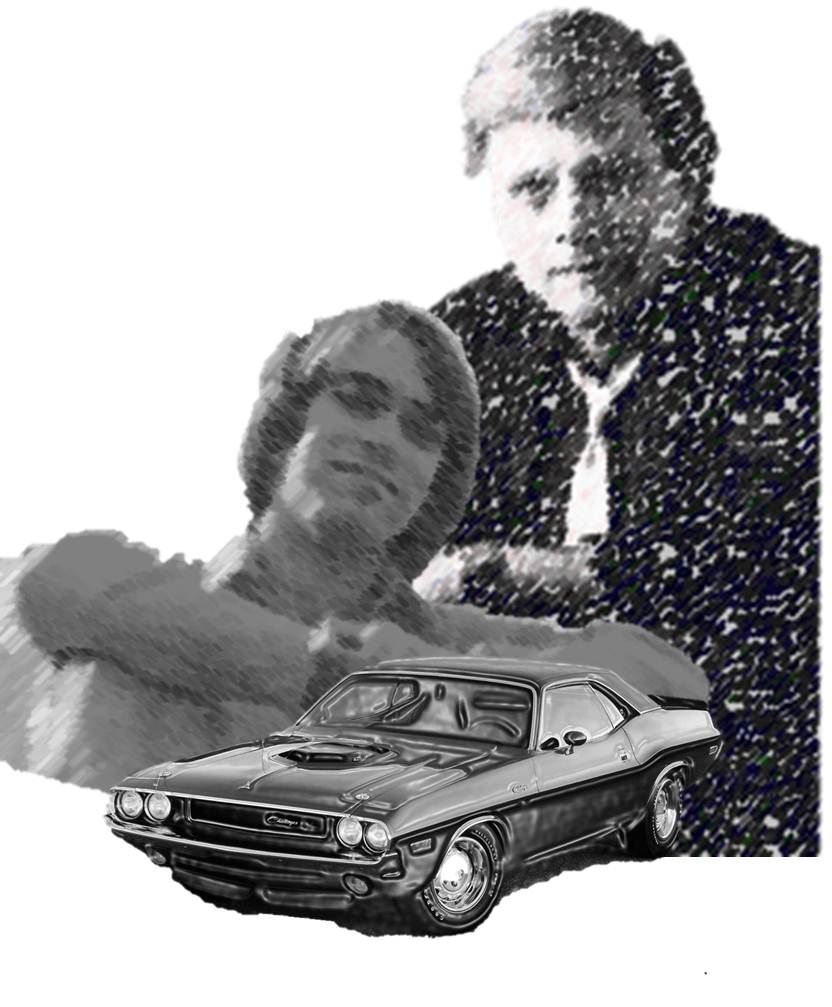 Harlan Ellison, Ric Bretschneider, and a 1970 Dodge Challenger